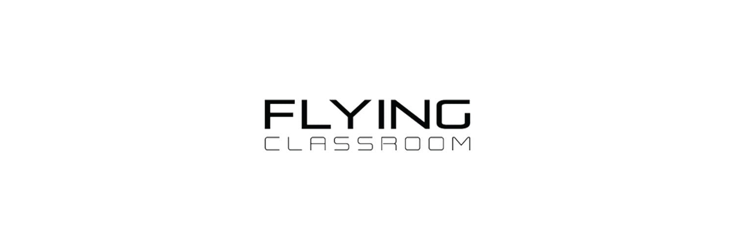 Flying Classroom logo with text in black.